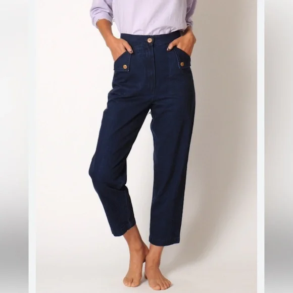 Ilana Kohn Huxie Pants Burgundy Cotton size 6 - Picture 8 of 8